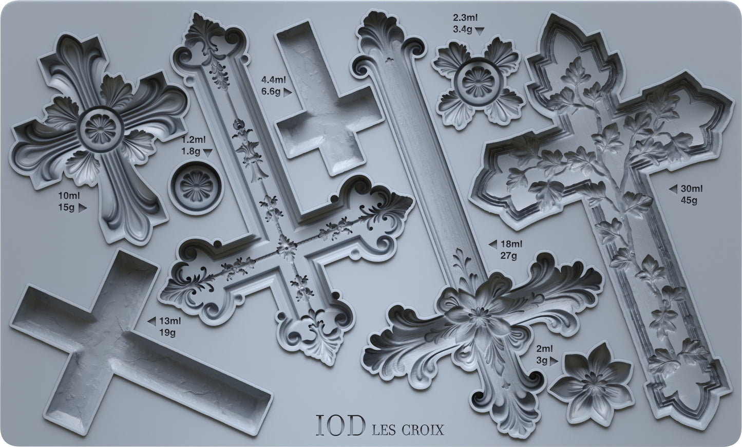 Les Croix 6x10 IOD Mould by Iron Orchid Designs