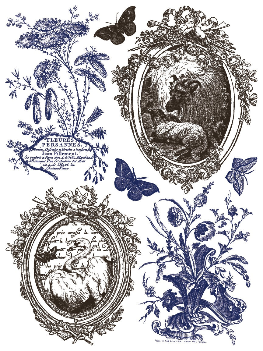 Hameau de la Reine IOD Paint Inlay 12x16 Pad by Iron Orchid Designs