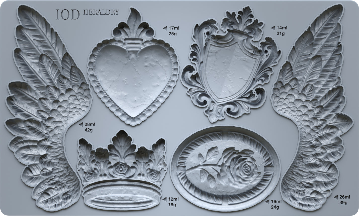 Heraldry 6x10 IOD Mould by Iron Orchid Designs