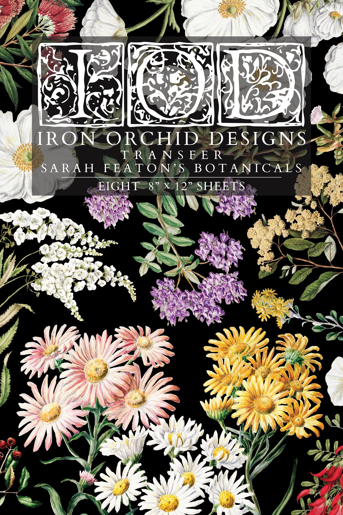 Sarah Featon's Botanicals IOD Transfer 8x12 Pad by Iron Orchid Designs