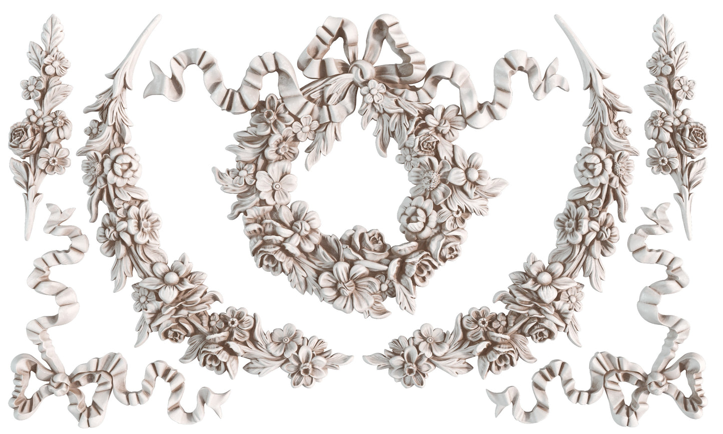 Wreath & Swags 6x10 IOD Mould by Iron Orchid Designs