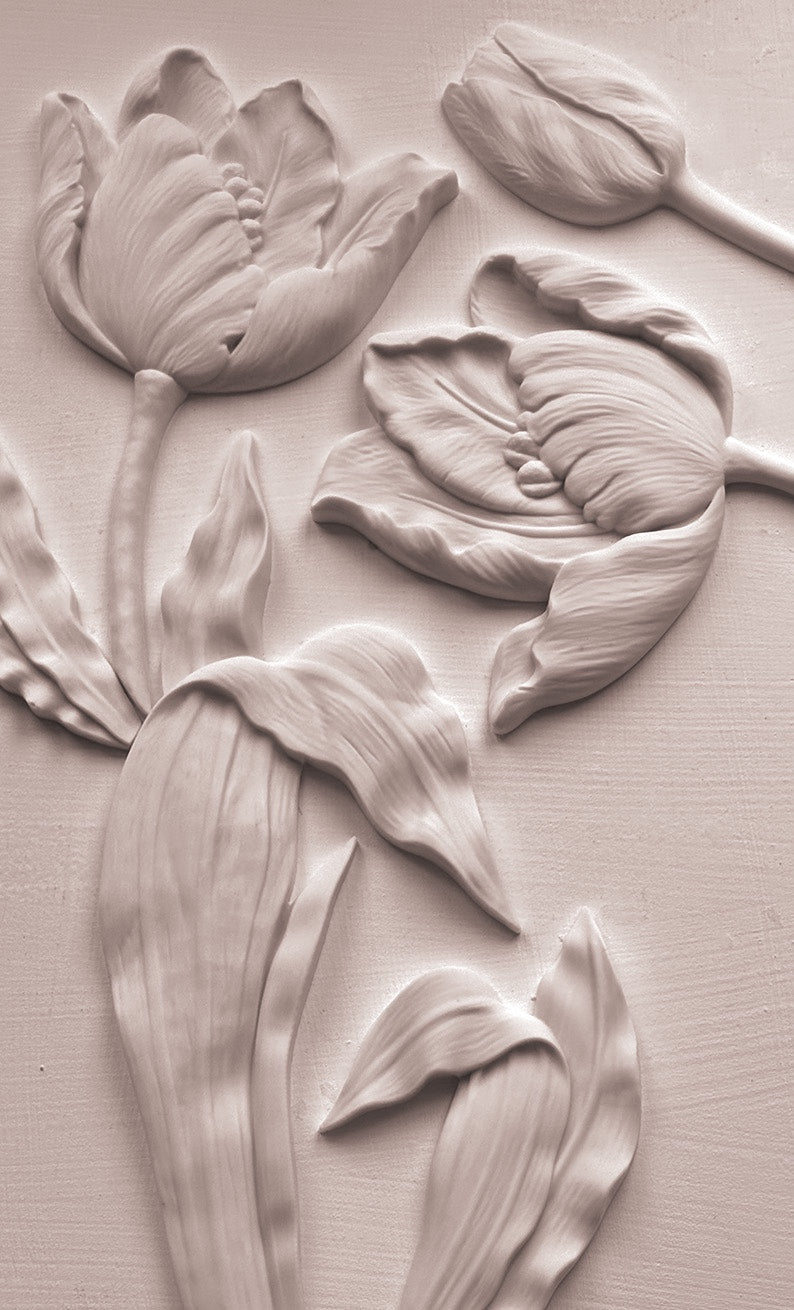 Tulips 6x10 IOD Mould by Iron Orchid Designs