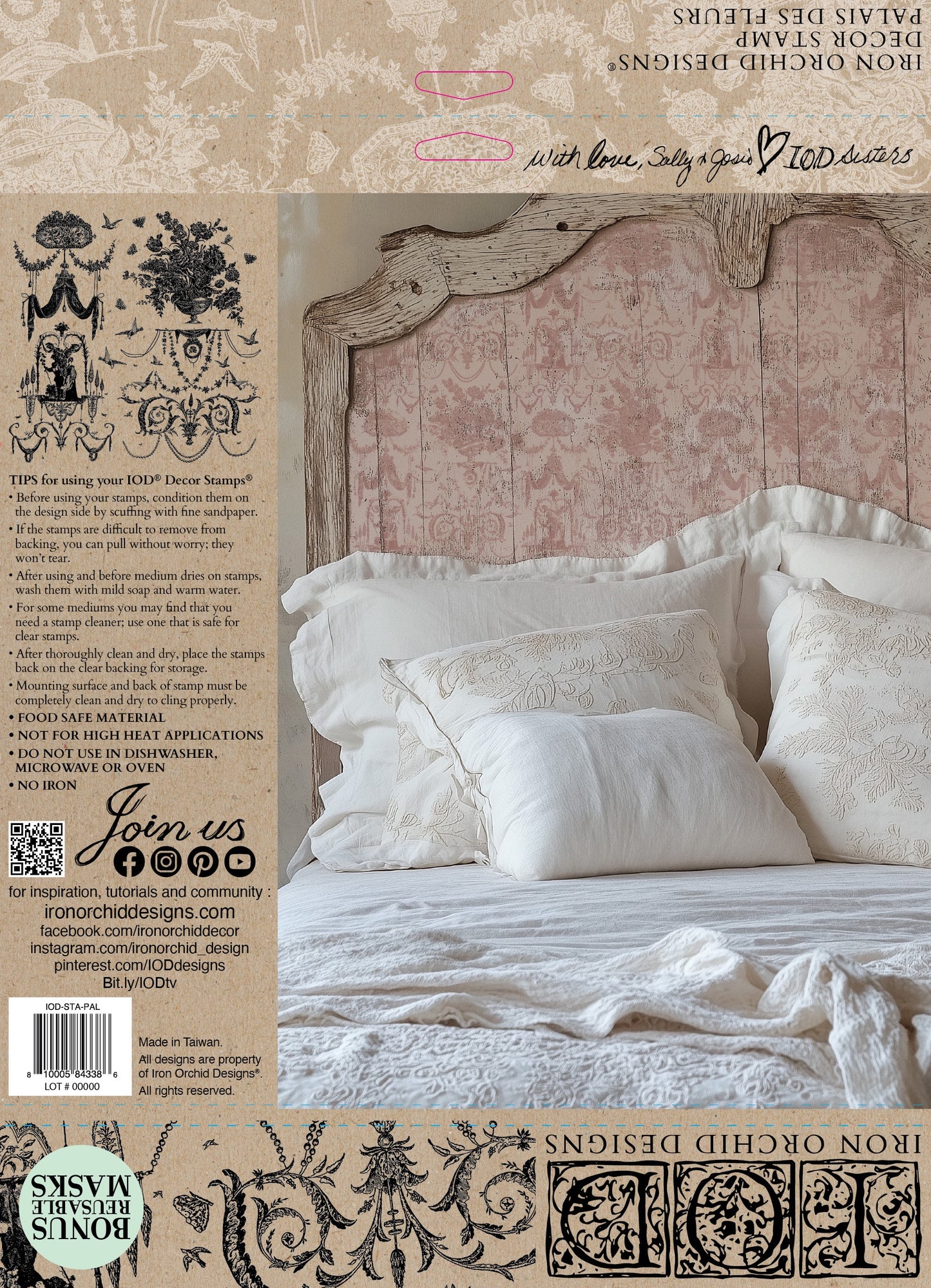 Palais des Fleurs 12x12 IOD Stamp by Iron Orchid Designs