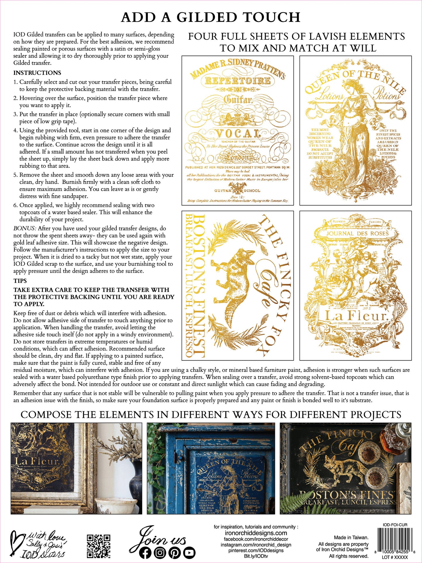 Curated Signage IOD Foil Transfer 12x16 Pad by Iron Orchid Designs