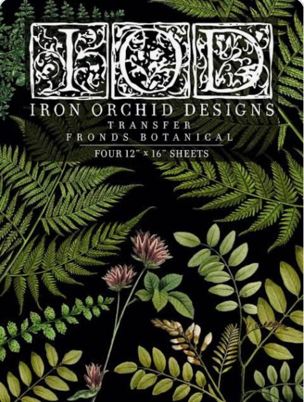Fronds Botanical IOD Transfer 12x16 Pad by Iron Orchid Designs
