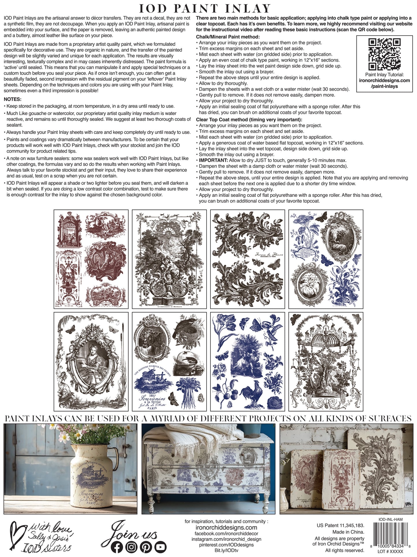 Hameau de la Reine IOD Paint Inlay 12x16 Pad by Iron Orchid Designs