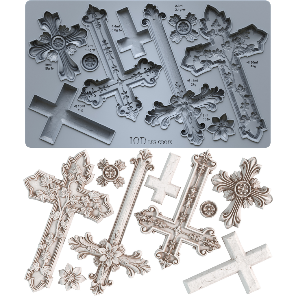 Les Croix 6x10 IOD Mould by Iron Orchid Designs