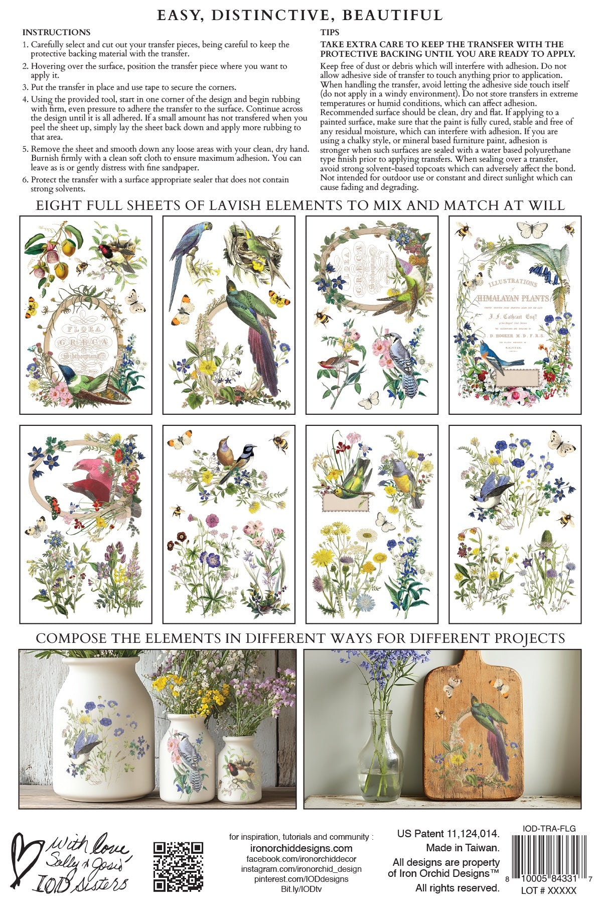 Flora Greca IOD Transfer 8x12 Pad by Iron Orchid Designs