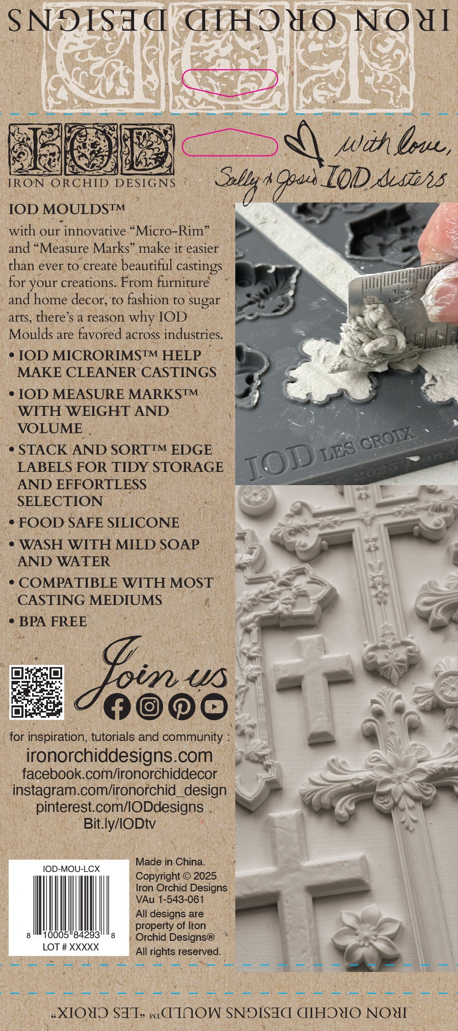 Les Croix 6x10 IOD Mould by Iron Orchid Designs