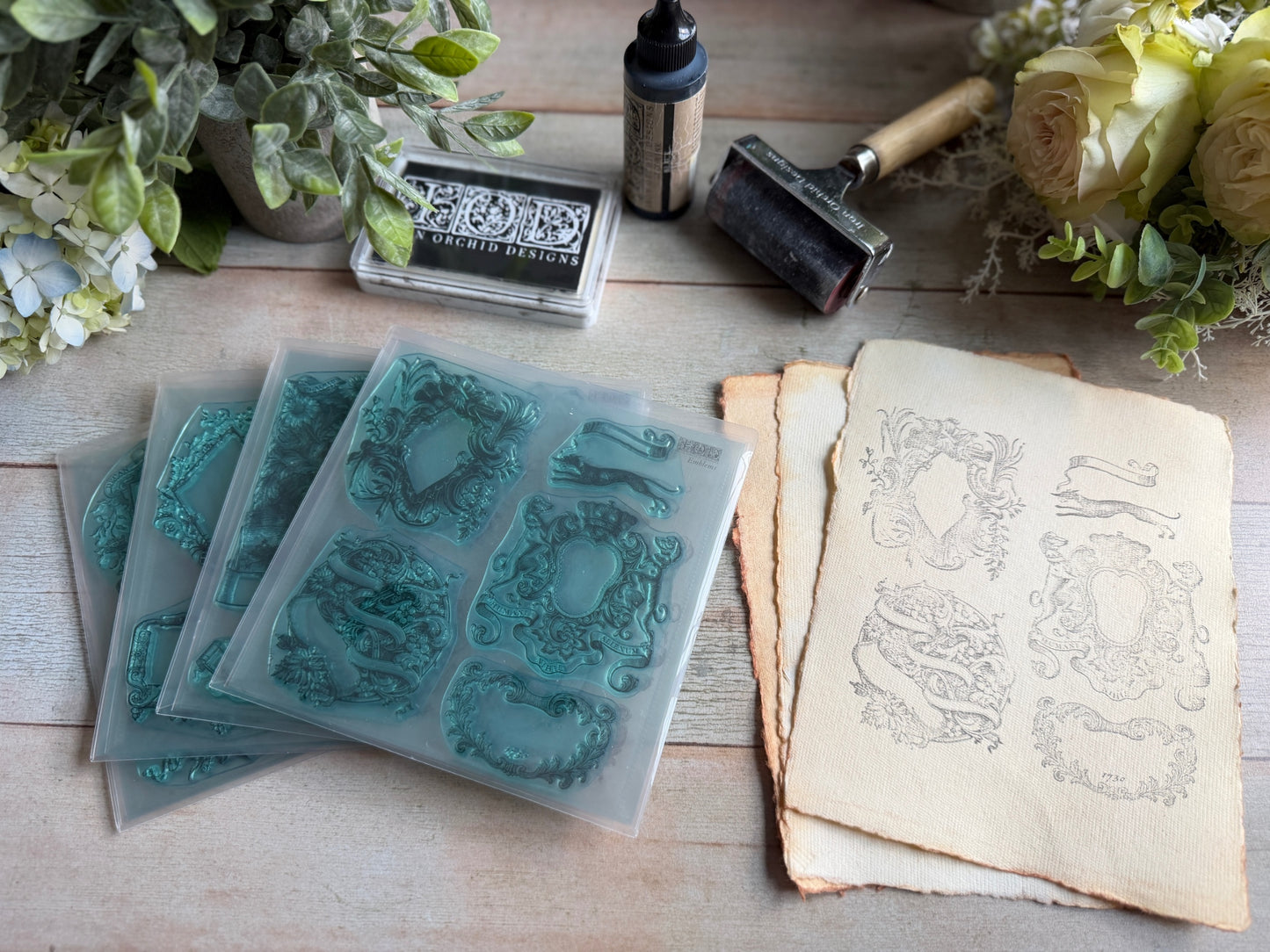 Emblems 6x6 IOD Decor Stamp by Iron Orchid Designs