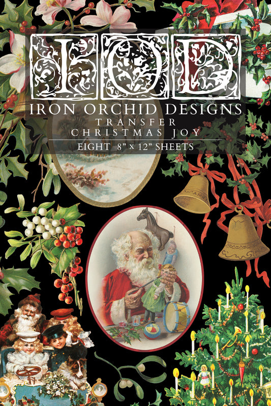 Christmas Joy IOD Transfer 8x12 Pad by Iron Orchid Designs
