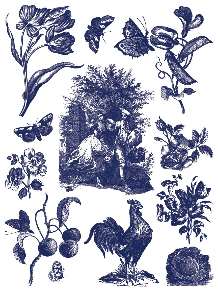Hameau de la Reine IOD Paint Inlay 12x16 Pad by Iron Orchid Designs