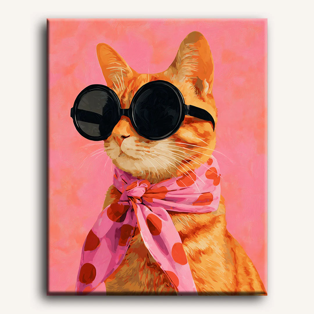 Stylish Ginger Cat Paint-by-Number