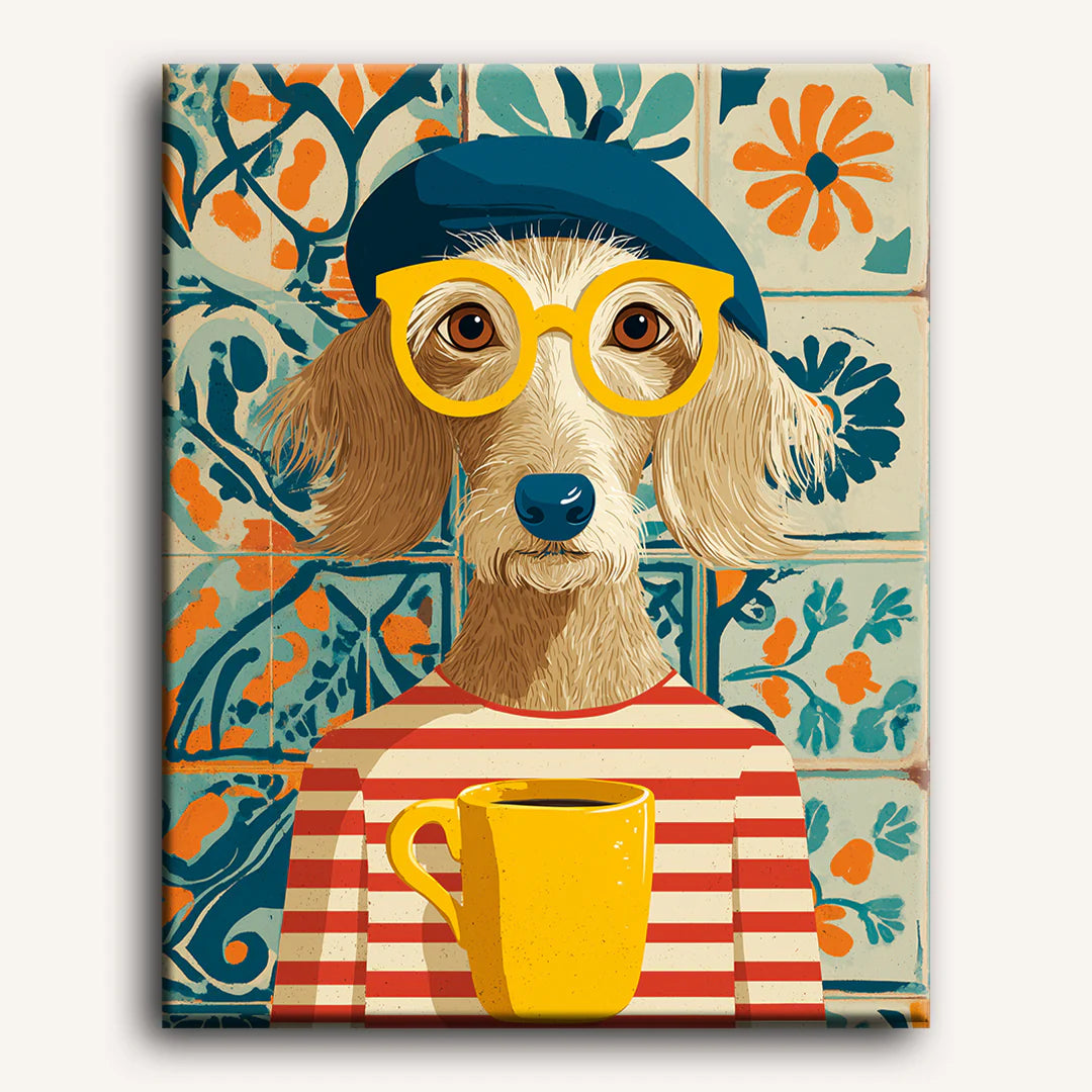 French Style Dog Paint-by-Number