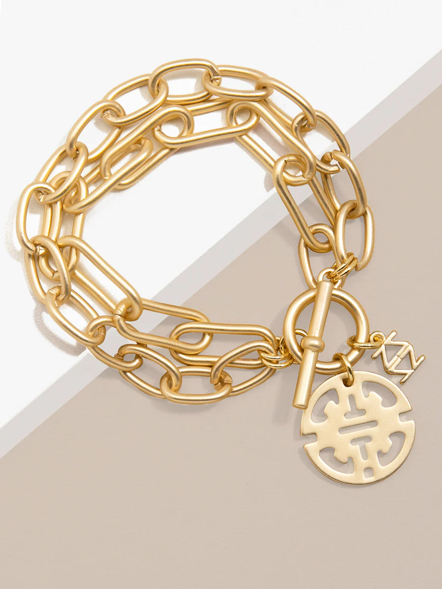 Traveling Charm Cable Link Bracelet - Gold